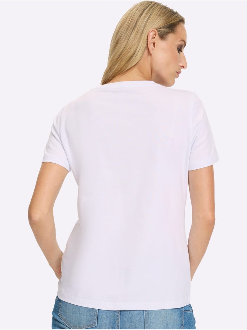 T-shirt Qualité Coton - Taille Standard - Helline Blanc - Kiabi