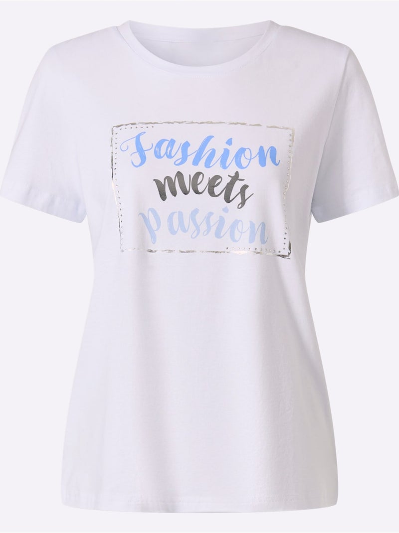 T-shirt Qualité Coton - Taille Standard - Helline Blanc - Kiabi