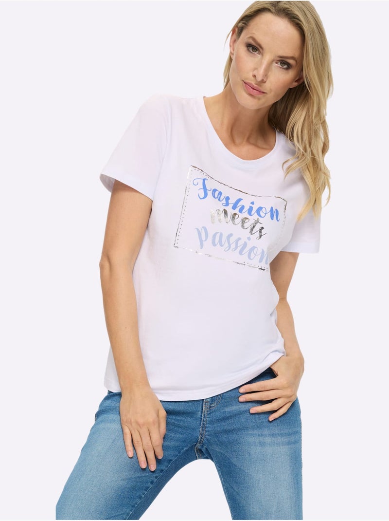 T-shirt Qualité Coton - Taille Standard - Helline Blanc - Kiabi