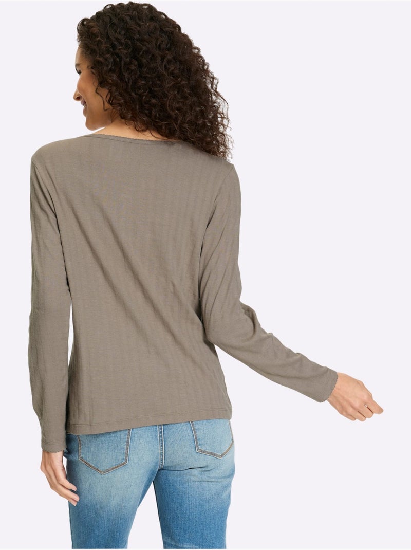 T-shirt Qualité Coton - Taille Standard - Helline Gris taupe - Kiabi