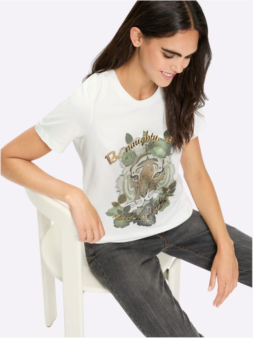 T-shirt Qualité Coton Doux Sur La Peau - Taille Standard - Helline - Kiabi