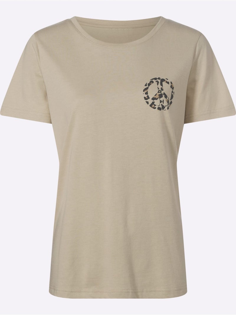 T-shirt Qualité Douce - Taille Standard - Helline Sable - Kiabi