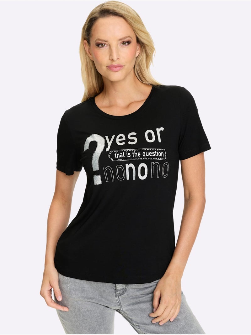 T-shirt Qualité Viscose Douce - Taille Standard - helline Noir - Kiabi