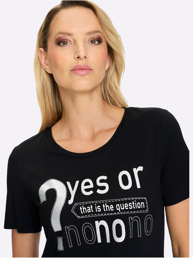 T-shirt Qualité Viscose Douce - Taille Standard - helline Noir - Kiabi