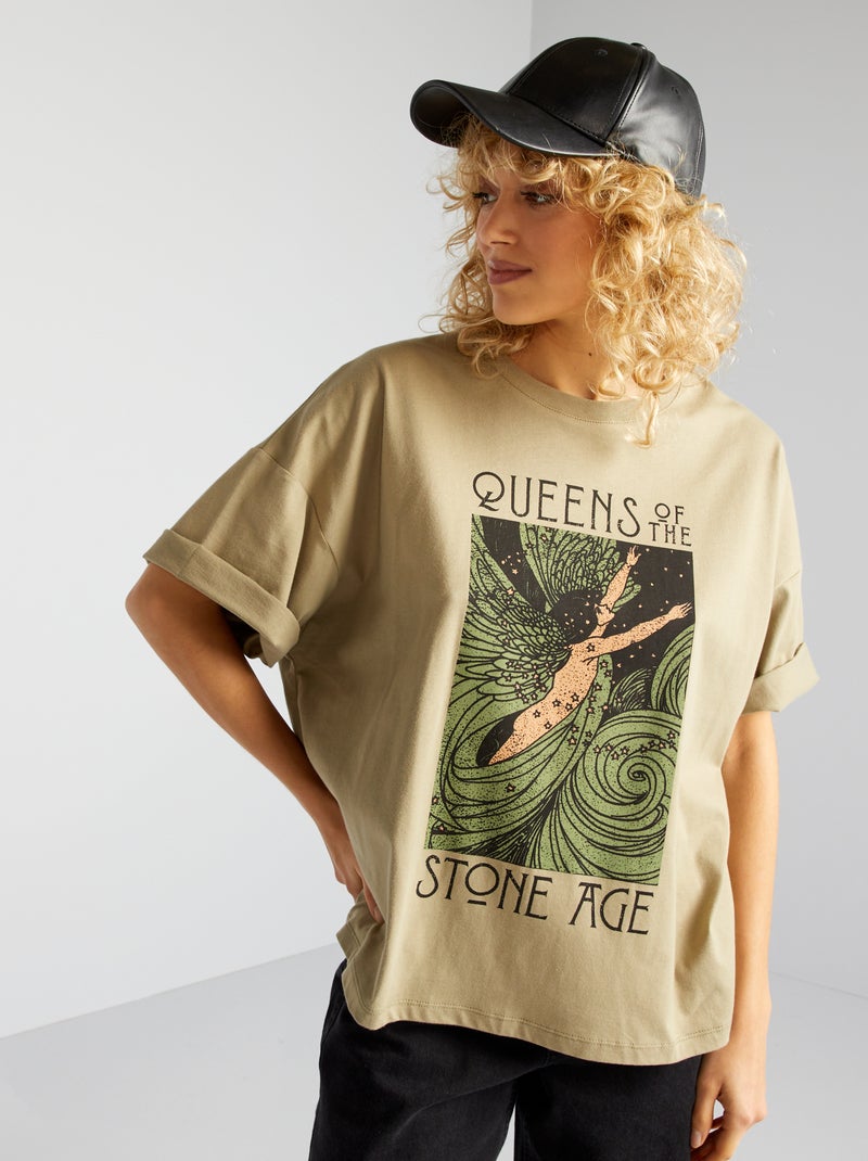 T-shirt 'Queen of the stone age' Vert - Kiabi