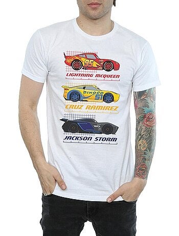 T-shirt racer profile - voitures (cruz ramirez, jackson storm, flash mcqueen)