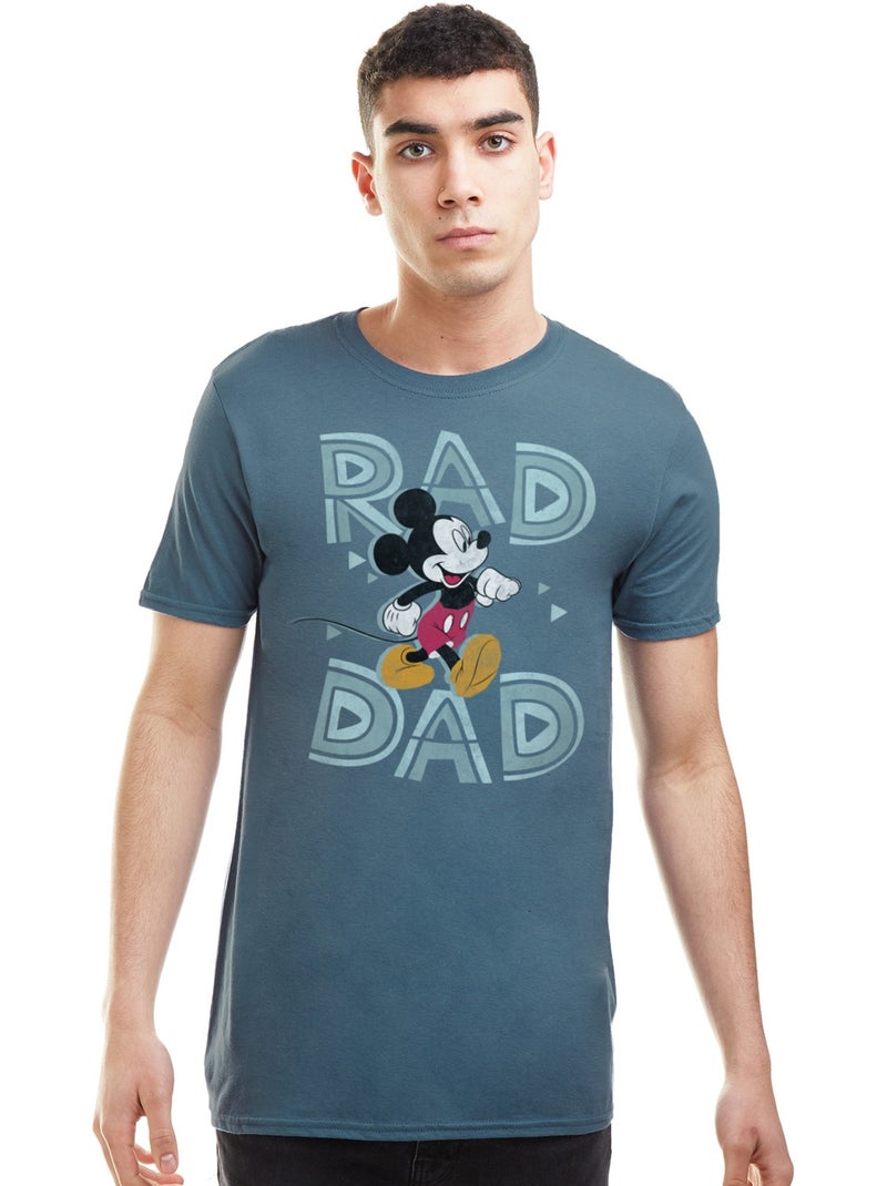 T-shirt rad dad - disney (mickey mouse) Bleu foncé - Kiabi