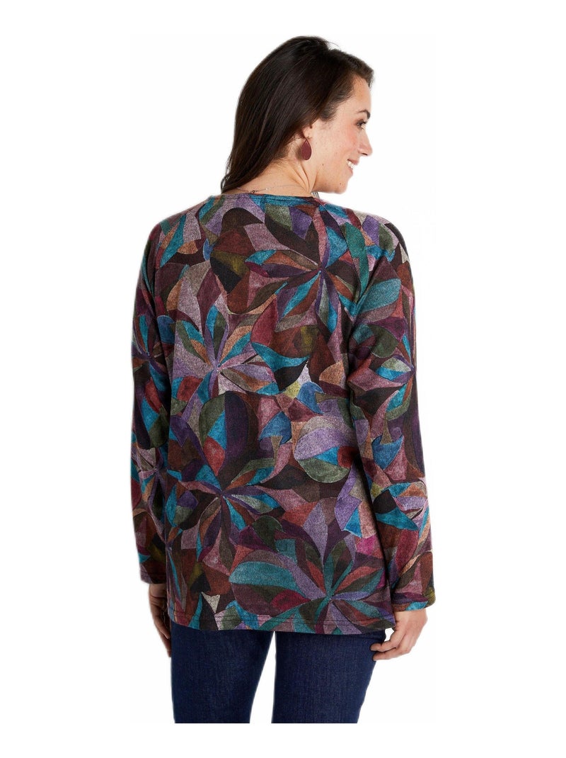 T-shirt raglan évasé mi-long Violet - Kiabi