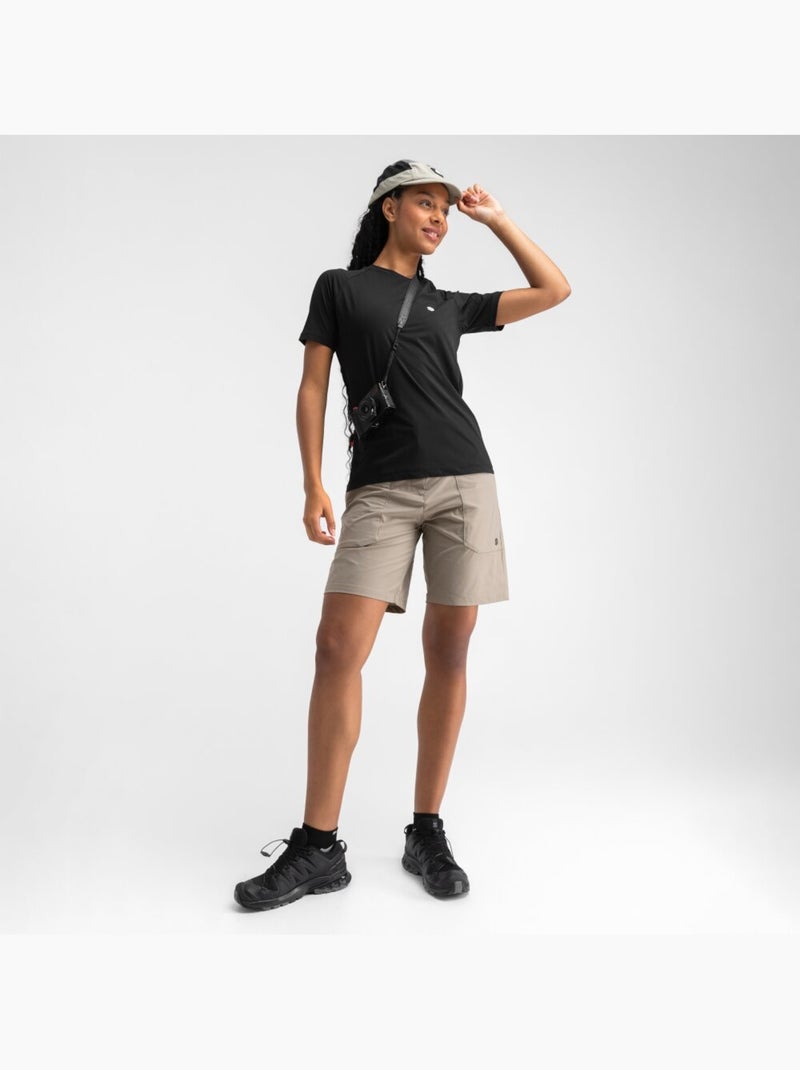 T-shirt randonnée manches courtes femme randonnée femme eiger Noir - Kiabi