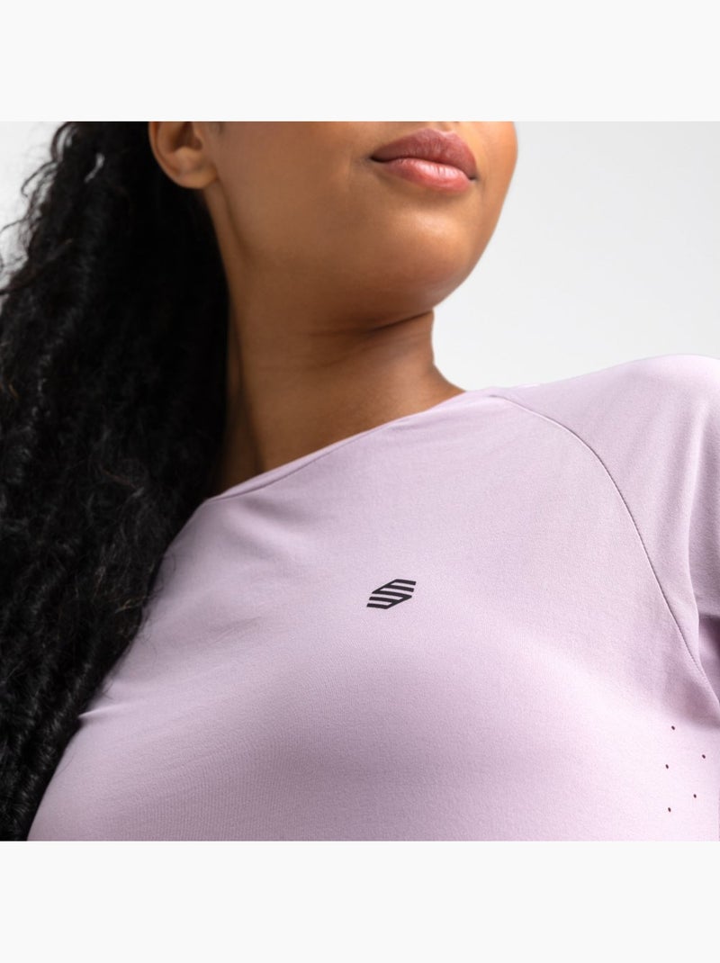 T-shirt randonnée manches courtes femme randonnée femme stave Violet - Kiabi