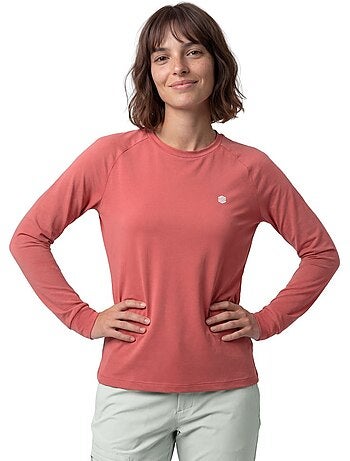 T-shirt randonnée manches longues femme femme nahuel-w brick