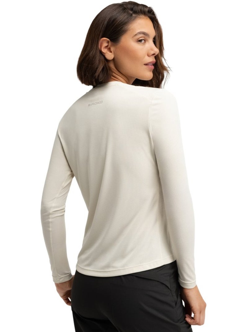 T-shirt randonnée manches longues femme randonnée femme wander sand Beige - Kiabi
