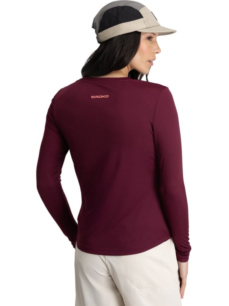 T-shirt randonnée manches longues femme randonnée femme wander Violet - Kiabi