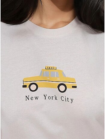 T-shirt ras du cou imprimé surdimensionné