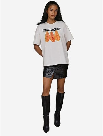 T-shirt ras du cou imprimé surdimensionné