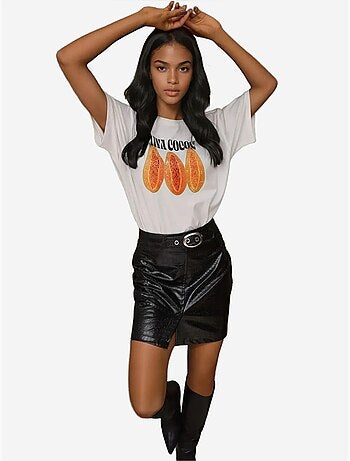 T-shirt ras du cou imprimé surdimensionné