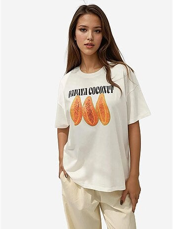 T-shirt ras du cou imprimé surdimensionné
