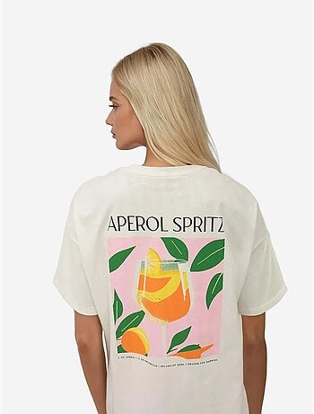 T-shirt ras du cou imprimé surdimensionné