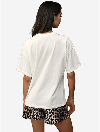 T-shirt ras du cou imprimé surdimensionné