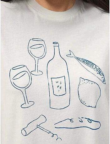 T-shirt ras du cou imprimé surdimensionné