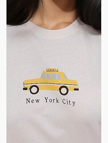 T-shirt ras du cou imprimé surdimensionné hiccup