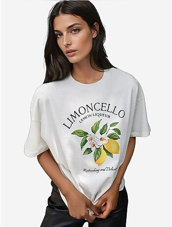 T-shirt ras du cou imprimé surdimensionné hiccup