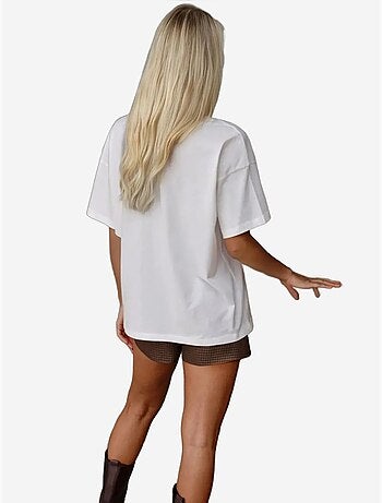 T-shirt ras du cou imprimé surdimensionné
