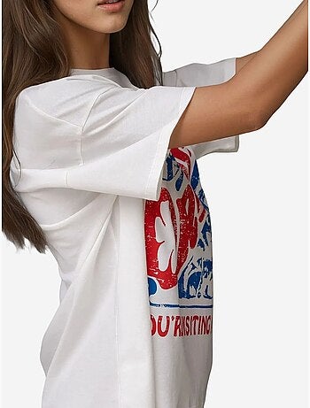 T-shirt ras du cou imprimé surdimensionné