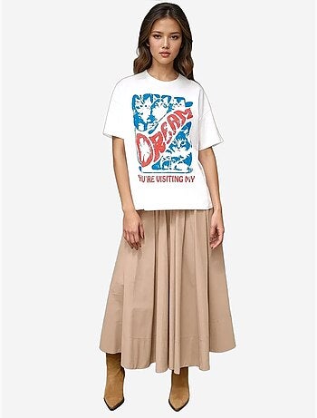 T-shirt ras du cou imprimé surdimensionné