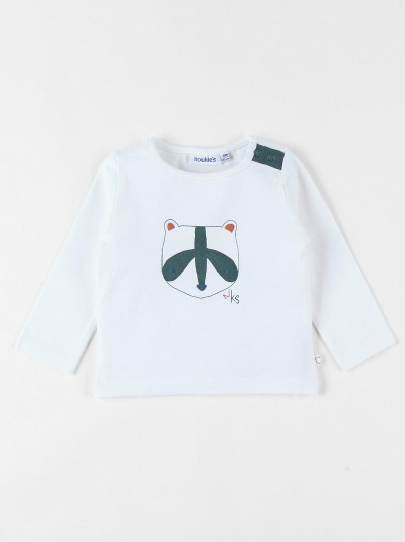 T-shirt raton laveur, écu Noukie's Blanc - Kiabi