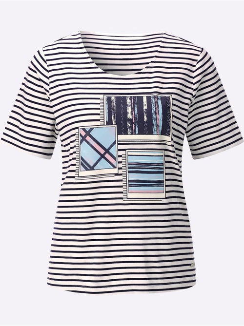 T-shirt Rayé 95% Viscose - Taille Standard - Witt - Kiabi T-shirt Rayé 95% Viscose - Taille Standard - Witt - Kiabi