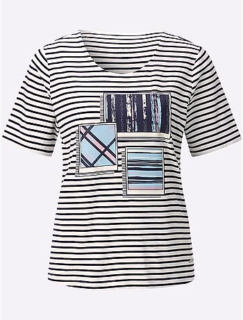 T-shirt Rayé 95% Viscose - Taille Standard - Witt