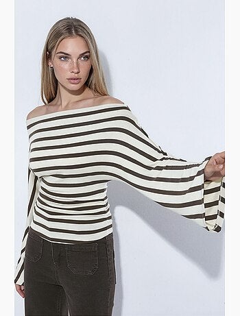 T-shirt rayé à col bateau et manches longues hiccup