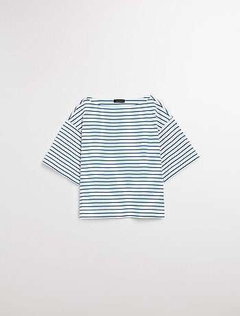 T-shirt rayé à col bateau pour femme MO Fashion