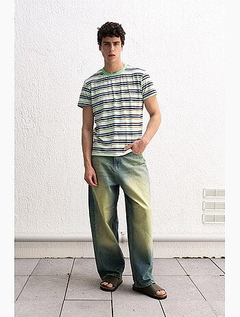 T-shirt rayé à col rond comfort fit giesto
