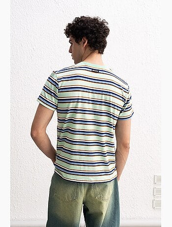 T-shirt rayé à col rond comfort fit giesto