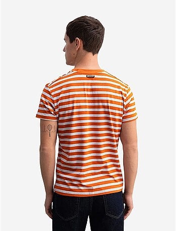 T-shirt rayé à col rond coupe ajustée giesto