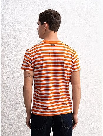 T-shirt rayé à col rond coupe ajustée giesto