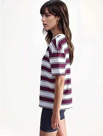 T-shirt rayé à col rond et coupe confortable hiccup