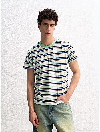 T-shirt rayé à col rond giesto comfort fit