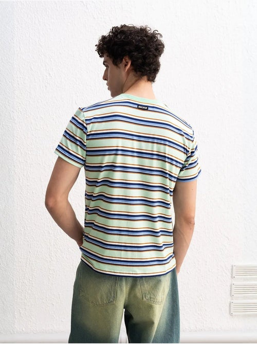 T-shirt rayé à col rond giesto comfort fit - Kiabi