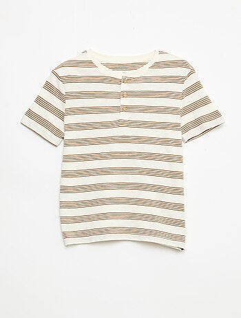 T-shirt rayé à col tunisien