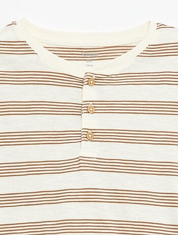 T-shirt rayé à col tunisien