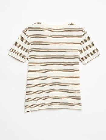 T-shirt rayé à col tunisien