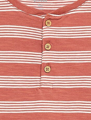 T-shirt rayé à col tunisien