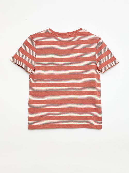 T-shirt rayé à col tunisien - Kiabi