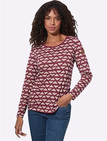 T-shirt rayé à encolure ronde - taille standard - witt