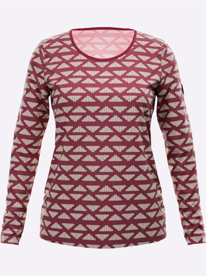 T-shirt rayé à encolure ronde - taille standard - witt Bordeaux - Kiabi