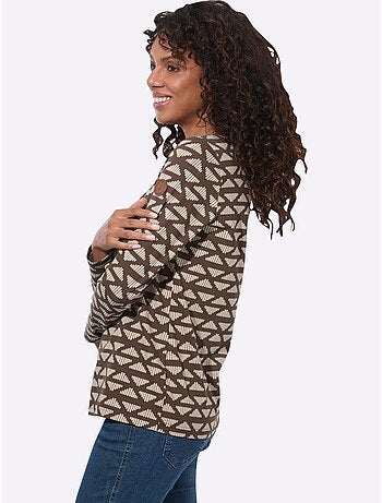 T-shirt rayé à encolure ronde - taille standard - witt