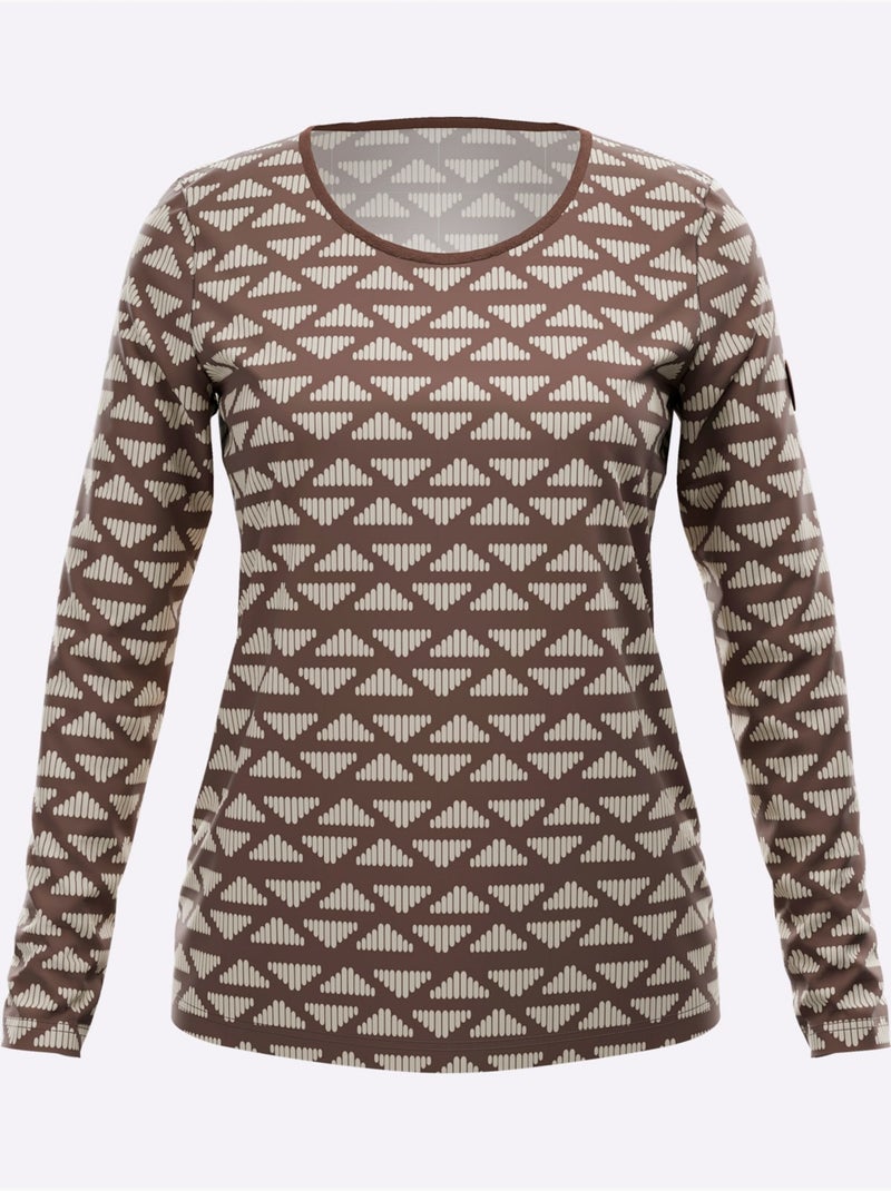 T-shirt rayé à encolure ronde - taille standard - witt Marron chocolat - Kiabi